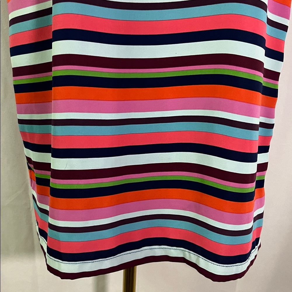 Cynthia Rowley Multicolor Striped Short Sleeve Shift Dress - Picture 8 of 16